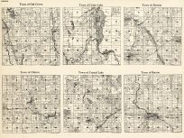 Barron County - Oak Grove, Cedar Lake, Almena, Clinton, Crystal Lake, Barron, Wisconsin State Atlas 1930c